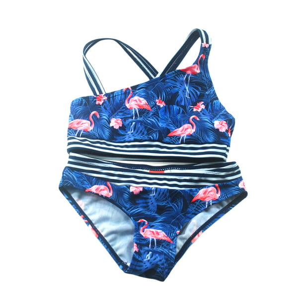 Girl Swimsuit Tankini Set Swimwear Seaside Sunglasses Bathing Suit Biniki 2-16Y